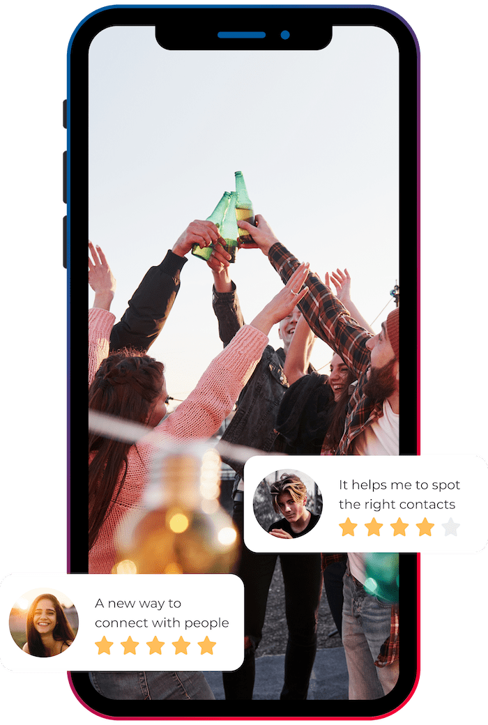 group of people having fun and a party while drinking beer with VANATU community feedback